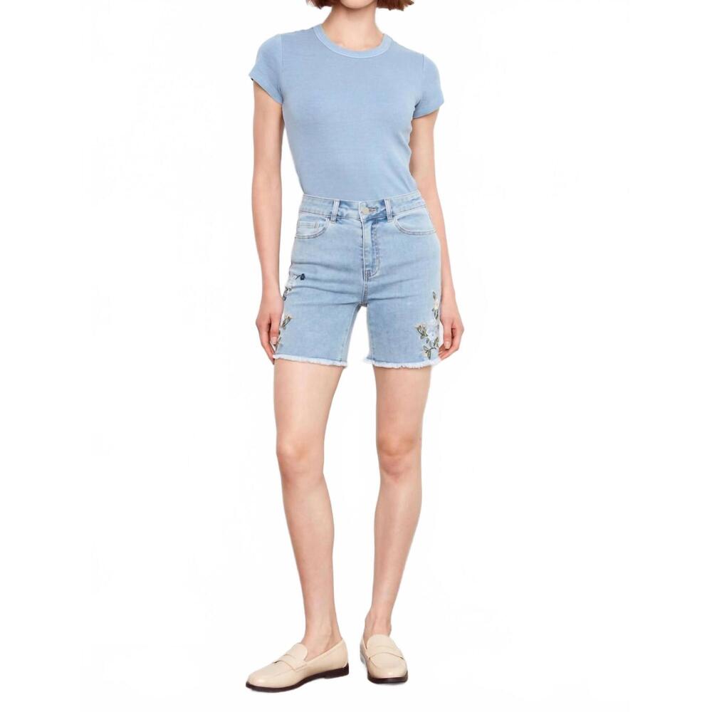 NEW CHARLIE B side embroidered shorts in light blue